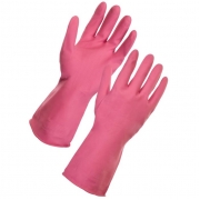 RUBBER GLOVES RED LRG